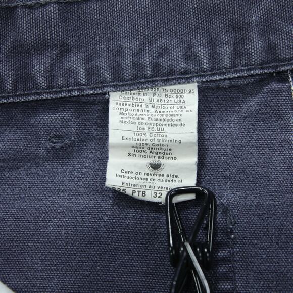 RARE Vintage Carhartt B25 PTB Petrol Blue - Grey Carpenter Shorts 30x8 - Picture 14 of 14